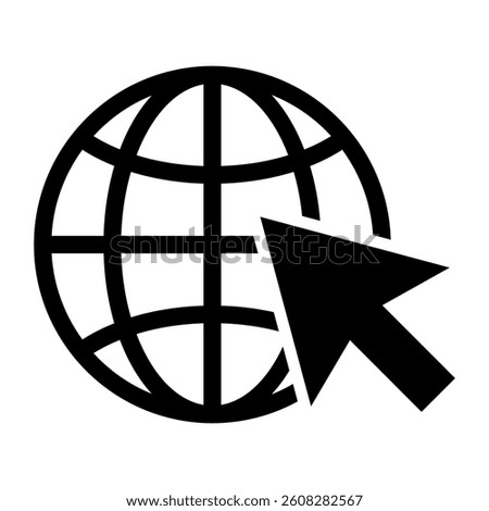 WWW Icon – Global Internet and Web Click Symbol Vector Illustration

