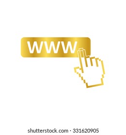 www icon -  gold vector icon
