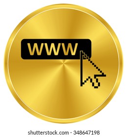 www icon - gold vector icon