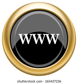 WWW icon. Internet button on white  background. EPS10 Vector. 