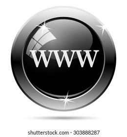 WWW icon. Internet button on white background. EPS10 vector 