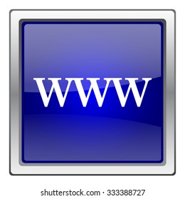 WWW icon. Internet button on white background. EPS10 vector.
