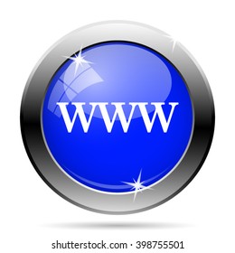 WWW icon. Internet button on white background. EPS10 vector