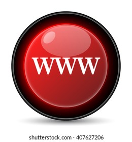 WWW icon. Internet button on white background. EPS10 vector