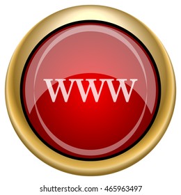 WWW icon. Internet button on white background. EPS10 vector.
