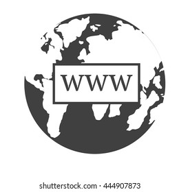 Www icon, Internet sign icon. World wide web black symbol