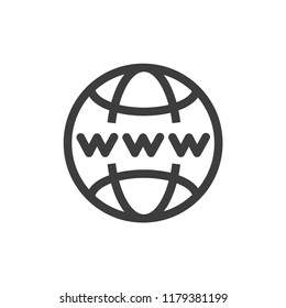 WWW icon line style vector image