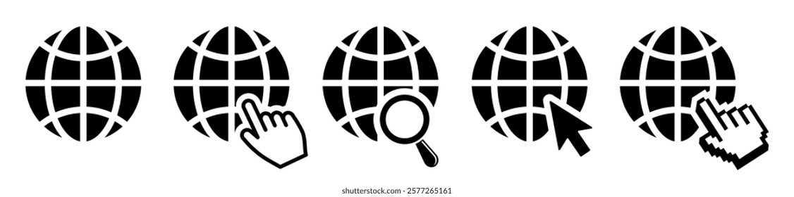 WWW icon or  Search icon for ui.Search www click sign.Vector