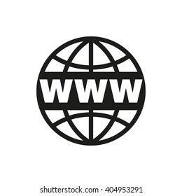 The WWW icon. SEO and browser, development symbol. UI. Web. Logo. Sign. Flat design. App. Stock vector