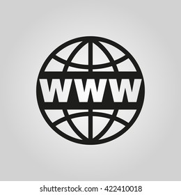 The WWW icon. SEO and browser, development symbol. UI. Web. Logo. Sign. Flat design. App. Stock vector
