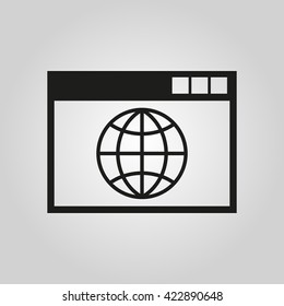 The WWW icon. SEO and browser, development symbol. UI. Web. Logo. Sign. Flat design. App. Stock vector