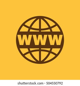 The WWW icon. SEO and browser, development, www symbol. UI. Web. Logo. Sign. Flat design. App. Stock vector