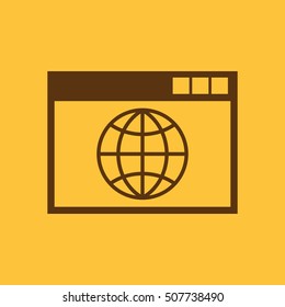 The WWW icon. SEO and browser, development, WWW symbol. UI. Web. Logo. Sign. Flat design. App. Stock vector