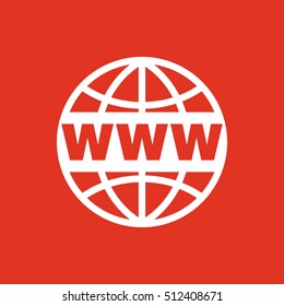 The WWW icon. SEO and browser, development, www symbol. UI. Web. Logo. Sign. Flat design. App. Stock vector