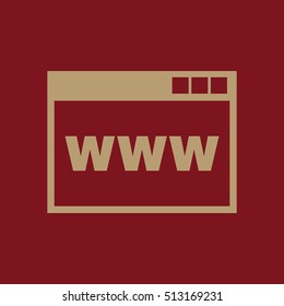 The WWW icon. SEO and browser, development, WWW symbol. UI. Web. Logo. Sign. Flat design. App. Stock vector