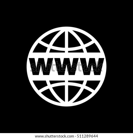 The WWW icon. SEO and browser, development, www symbol. UI. Web. Logo. Sign. Flat design. App. Stock vector
