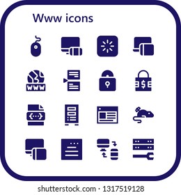 www icon set. 16 filled www icons.  Simple modern icons about  - Mouse, Responsive, Loading, Www, Page, Padlock, Css, Server, Web, Website