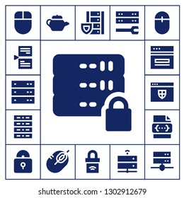  www icon set. 17 filled www icons.  Simple modern icons about  - Mouse, Page, Server, Web, Website, Css, Padlock, Tea pot