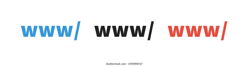 www icon set on white background. Vector www symbols.
