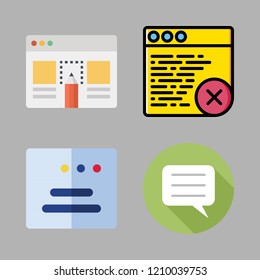 www icon set. vector set about browser and chat icons set.