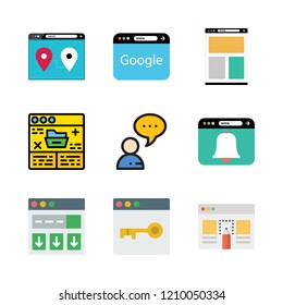 www icon set. vector set about chat and browser icons set.