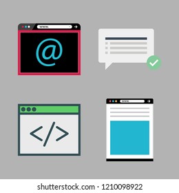 www icon set. vector set about chat and browser icons set.