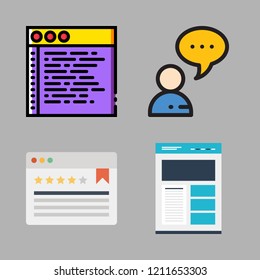 www icon set. vector set about chat and browser icons set.