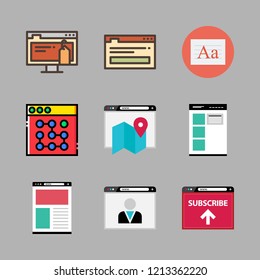 www icon set. vector set about text editor and browser icons set.