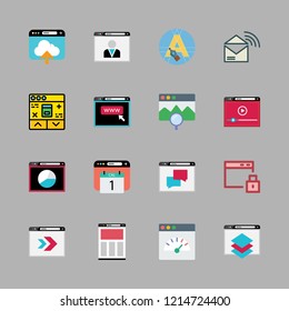 www icon set. vector set about text editor, browser and rss feed icons set.