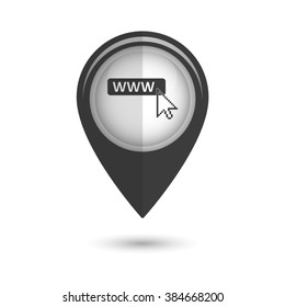 www icon - vector icon;  black map pointer