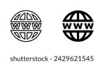 Www icon vector. Website logo design. World wide web internet vector icon illustration isolated on white background