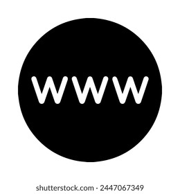 Vector de iconos Www. Diseño de logotipo de Sitio web. Ilustración de ícono de Vector de Internet de Web en todo el mundo aislado sobre fondo blanco