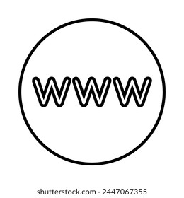 Www icon vector. Website logo design. World wide web internet vector icon illustration isolated on white background
