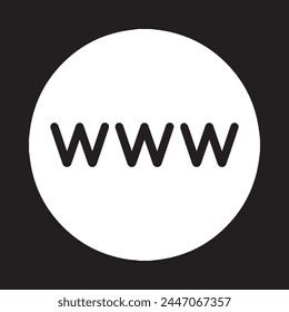 Www icon vector. Website logo design. World wide web internet vector icon illustration isolated on black background