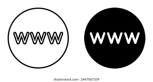 Www icon vector. Website logo design. World wide web internet vector icon illustration isolated on white background