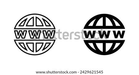 Www icon vector. Website logo design. World wide web internet vector icon illustration isolated on white background