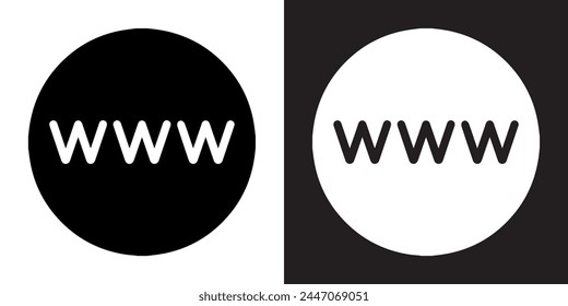 Www icon vector. Website sign symbol in trendy flat style. World wide web vector icon illustration isolated on white and black background