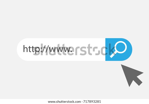 Www icon. Web site icon. Www icon with hand cursor\
in flat style