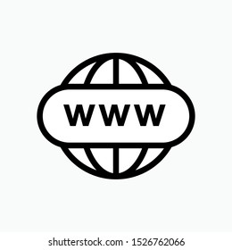 WWW Icon. World Wide Web Vector, Internet Access Sign and Symbol for Design, Presentation, Website or Apps Elements.