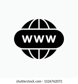 WWW Icon. World Wide Web Vector, Internet Access Sign and Symbol for Design, Presentation, Website or Apps Elements.