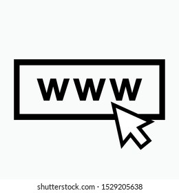 
WWW Icon. World Wide Web Vector, Internet Access Sign and Symbol for Design, Presentation, Website or Apps Elements.