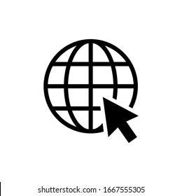 WWW Icon. World Wide Web Vector, Internet Access Sign Icon Vector