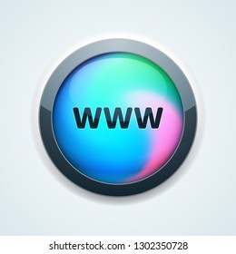 www internet button Holographic Style illustration
