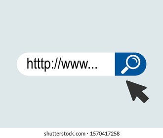 WWW internet search bar icon isolated on background.  Tool for web site, app, ui and logo
