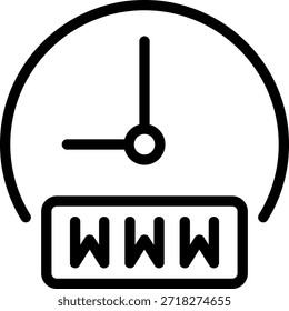 www ícone de linha ilustração vetor