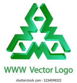 WWW Logo Design. Vector Gradient Illusion Logo. Ideal for a Web Design or Web Development Business Logo. 