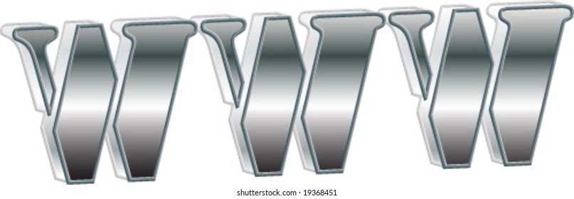 www metallic text illustration