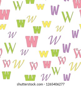 www network internet concept. Letters, alphabet, education, school concept. Seamless vector EPS 10 pattern. Flat style