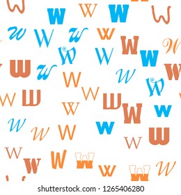 www network internet concept. Letters, alphabet, education, school concept. Seamless vector EPS 10 pattern. Flat style