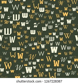 www network internet technology concept. Letters, alphabet, education, school concept. Seamless vector EPS 10 pattern. Flat style
